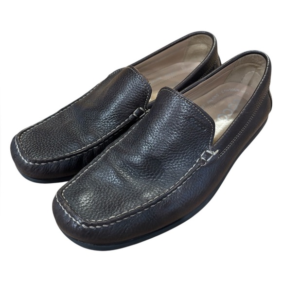 Ecco Driving Moccasins Men's 43 Brown Leather Arch Support Slip On Loafer US 9 - Picture 8 of 8